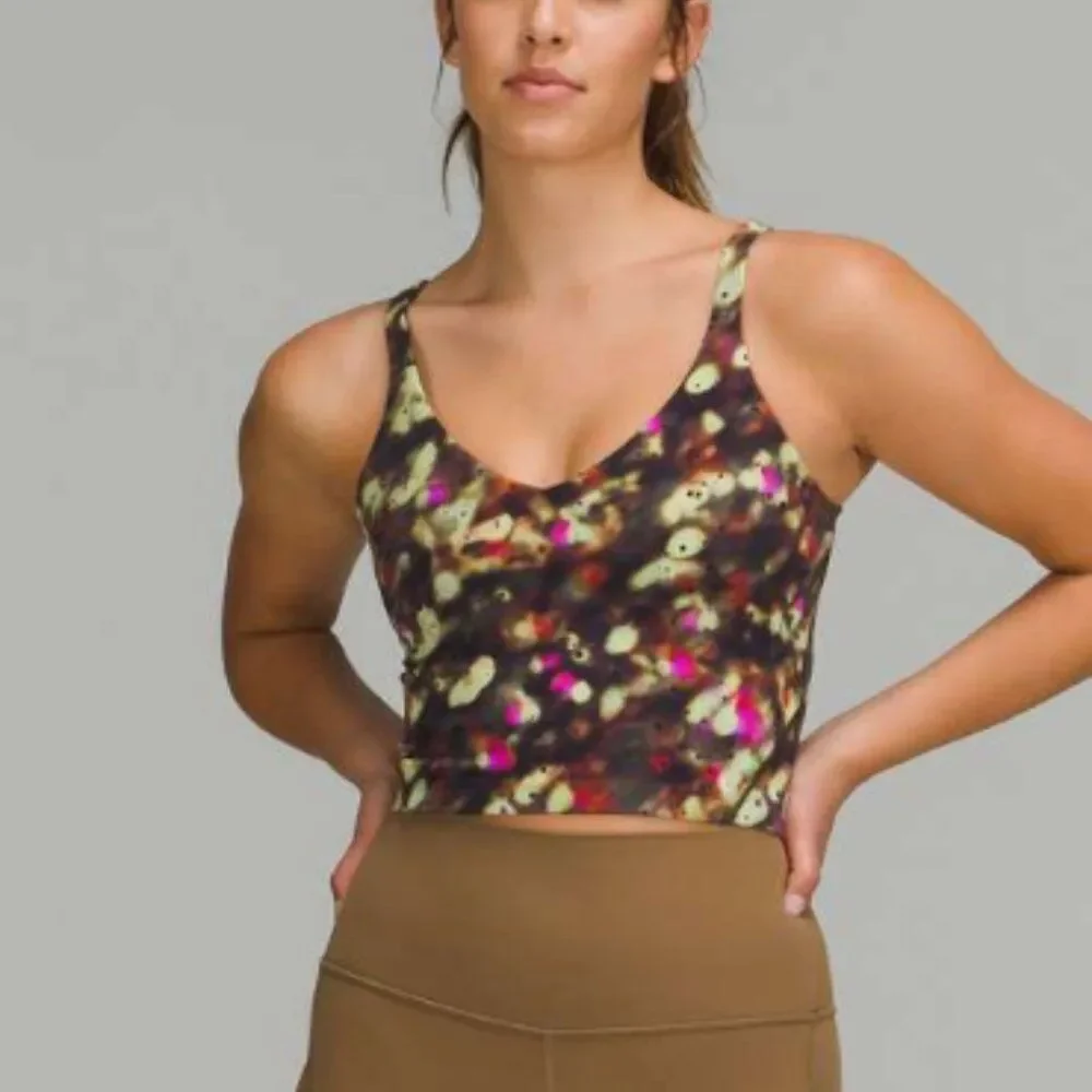 Women Lululemon Align Tank Top A/B Cup Soft Focus Splatter Green Multi Size 8
